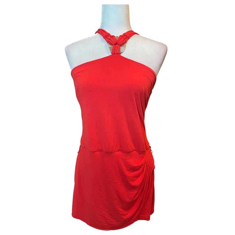 Vintage Y2k Cache red halter romper size m